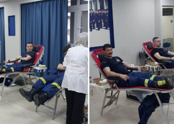 Συγκινητική προσφορά από την Πτολεμαΐδα: 47 μονάδες αίματος από σπουδαστές της Σχολής Πυροσβεστών