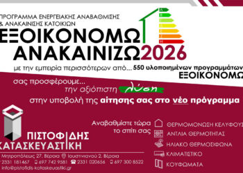 ΠΙΣΤΟΦΙΔΗΣ ΚΑΤΑΣΚΕΥΑΣΤΙΚΗ. Η αξιόπιστη λύση και στο νεο προγραμμα ΕΞΟΙΚΟΝΟΜΩ-ΑΝΑΚΑΙΝΙΖΩ 2026!