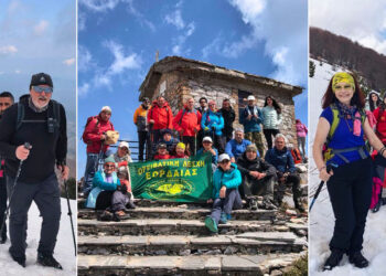 Ορειβατική Λέσχη Εορδαίας: Μαγευτική διάσχιση στο Βέρμιο από τα χιόνια των «Πηγαδιών» στο πράσινο της Νάουσας