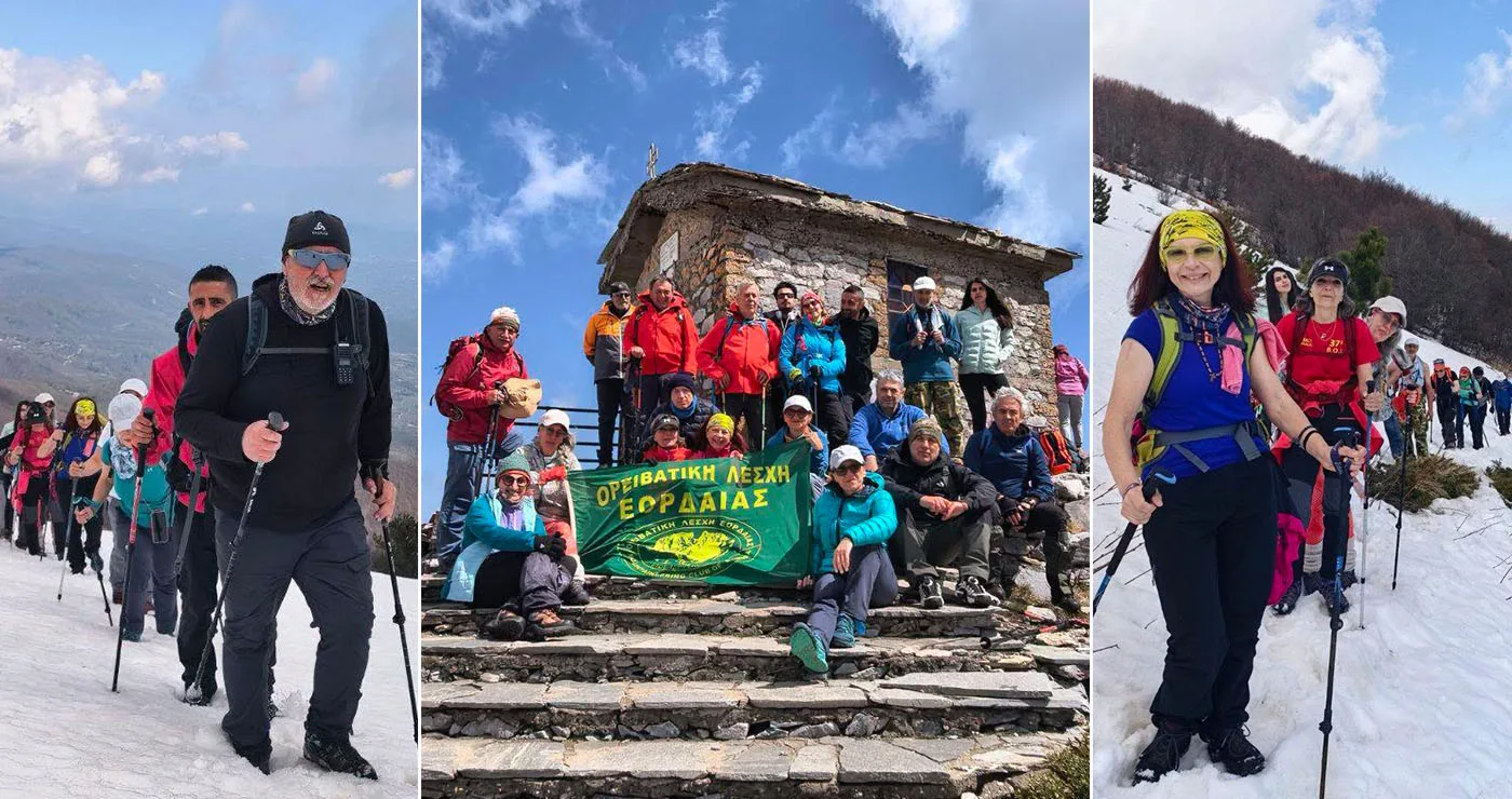 Ορειβατική Λέσχη Εορδαίας: Μαγευτική διάσχιση στο Βέρμιο από τα χιόνια των «Πηγαδιών» στο πράσινο της Νάουσας