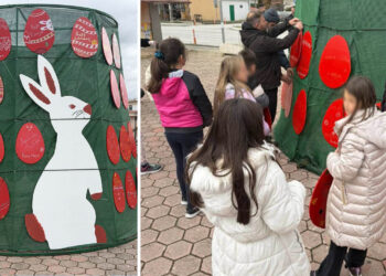 Πάσχα στον Περδίκκα: Στολίστηκε στην πλατεία το καλάθι με τα αυγά των μαθητών του δημοτικού