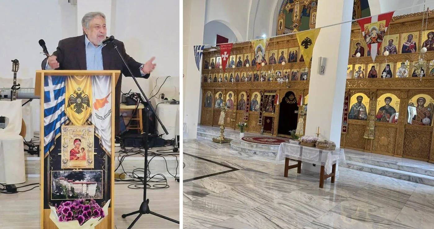 Ο Στ. Τανιμανίδης στη νέα Μονή της Παναγίας Σουμελά στη Λάρνακα της Κύπρου – Μίλησε για την ιστορία της Εικόνας