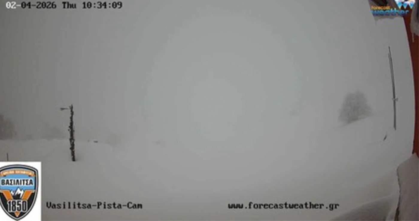 Θαμμένο στο χιόνι το Χιονοδρομικό Κέντρο της Βασιλίτσας (live)