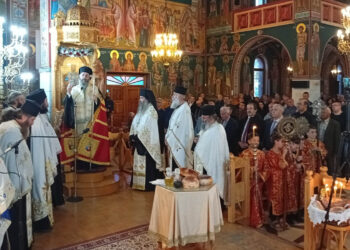 Χοροστατούντος του Μητροπολίτου κ.κ. Ειρηναίου ο εορτασμός του Ι.Ν. Αγίων Κωνσταντίνου και Ελένης Αμυνταίου