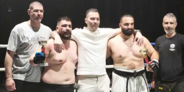 Μαχητικότητα και πάθος από τον Γιώργο Μπίμπα του Μακεδονομάχου Εορδαίας, σε αγώνα K-1 με κοφτό γάντι