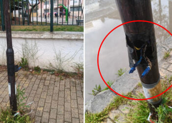 Κίνδυνος έξω από το 3ο Δημοτικό Πτολεμαΐδας; Επισήμανση αναγνώστη για εκτεθειμένα καλώδια
