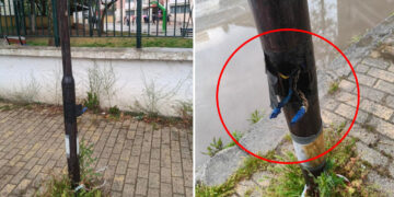 Κίνδυνος έξω από το 3ο Δημοτικό Πτολεμαΐδας; Επισήμανση αναγνώστη για εκτεθειμένα καλώδια