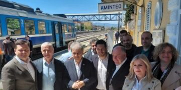 «Ιστορική στιγμή»: Το τρένο επέστρεψε στο Αμύνταιο, μετά από τρία χρόνια – Κυρανάκης: Έως τέλη Μαΐου τα δρομολόγια (VIDEO & ΦΩΤΟ)