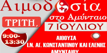 Εθελοντική Αιμοδοσία της Μητρόπολης Φλωρίνης, Πρεσπών και Εορδαίας στο Αμύνταιο