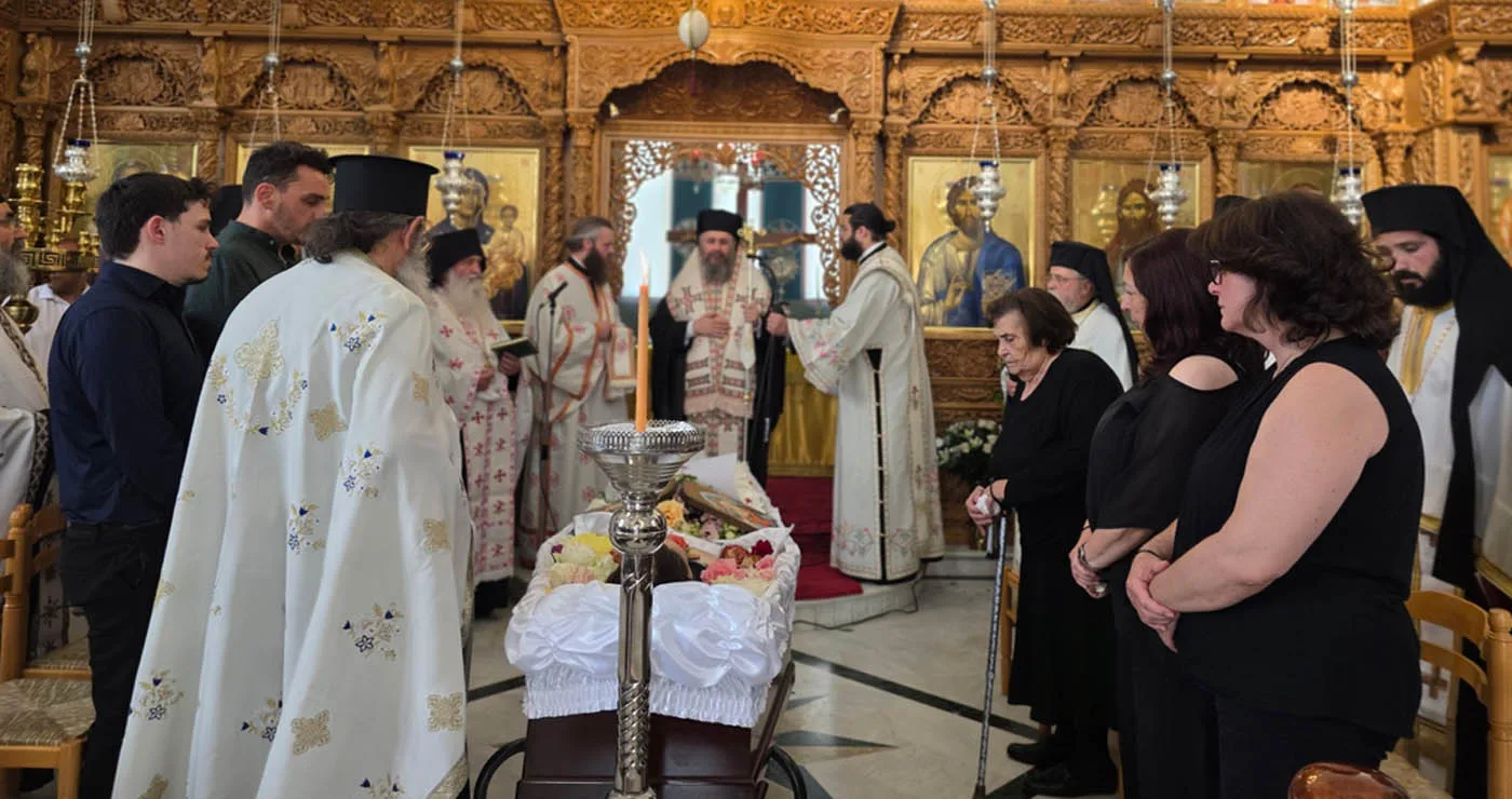 Ο Μητροπολίτης Φλωρίνης Ειρηναίος στην Εξόδιο Ακολουθία της Θεολόγου Βαΐας Ζανίδου