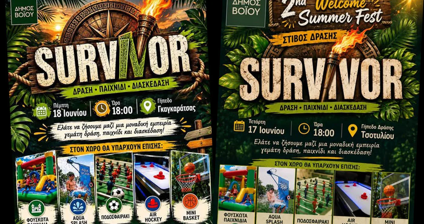 Δράση για τα παιδιά: Στίβος Survivor σε Τσοτύλι και Σιάτιστα από τον Δήμο Βοΐου