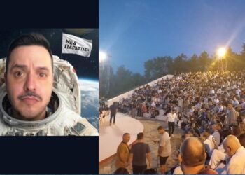 Ο Αλέξανδρος Τσουβέλας παρέδωσε απινιδωτή στον Σύλλογο Ποντοκώμης μετά την παράσταση