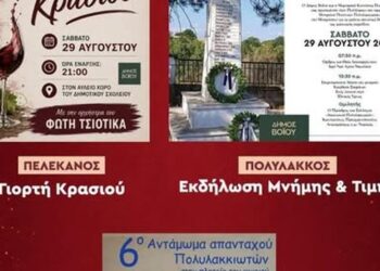 Ένα πολύχρωμο αφίσιο ανακοινώνει τις πολιτιστικές εκδηλώσεις του Δήμου Βοΐου για το καλοκαίρι του 2026, με έμφαση στη Γιορτή Κρασιού στον Πελεκάνο και το 6ο Αντάμωμα Απανταχού Πολυλακκιωτών.