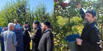 Στα χωράφια του Τοιχιού ο Μητροπολίτης Καστοριάς Καλλίνικος – Ευλόγησε τη φετινή συγκομιδή μήλων
