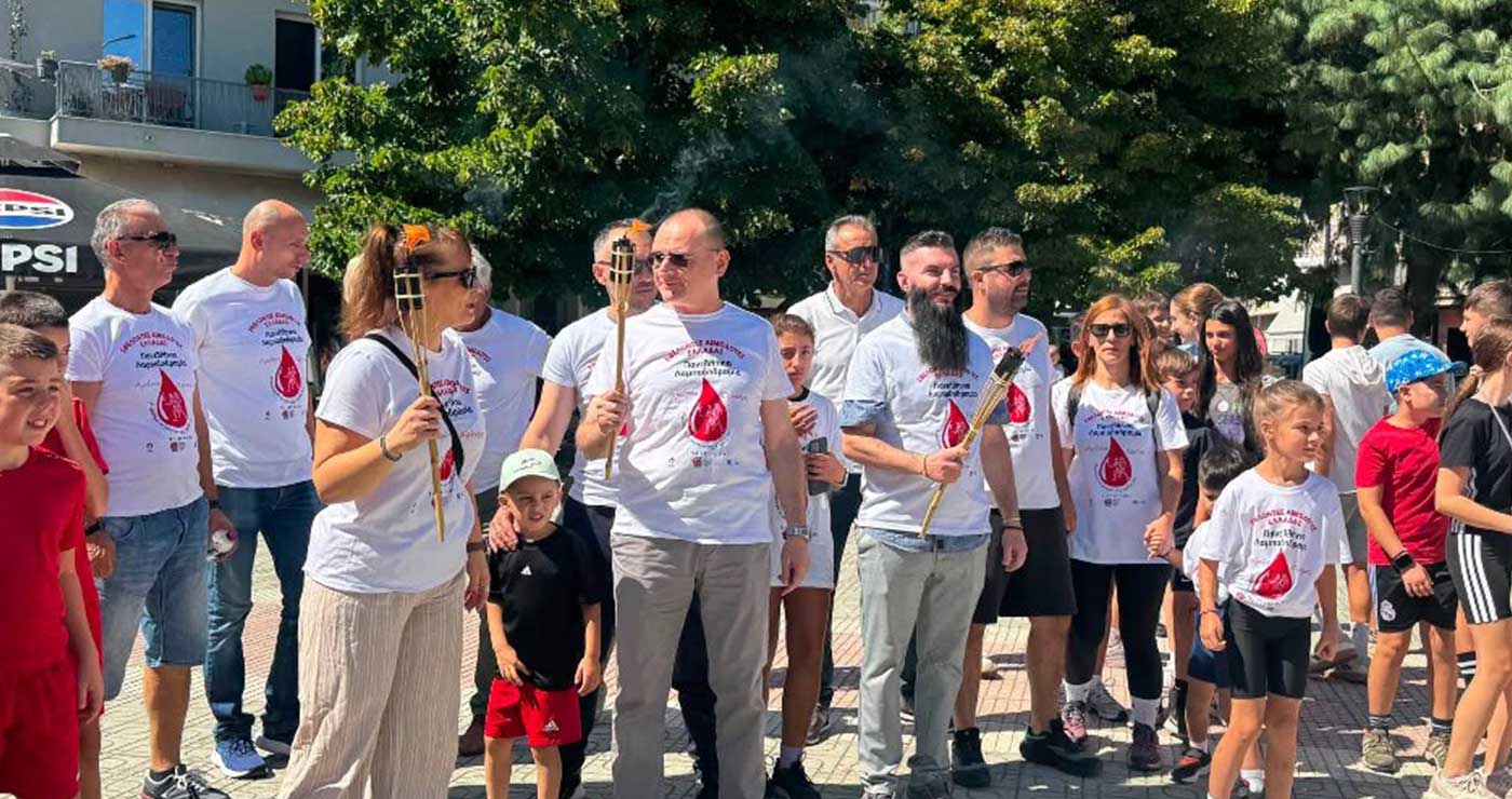 Από τη Φλώρινα πέρασε η 24η Πανελλήνια Λαμπαδηδρομία Εθελοντών Αιμοδοτών