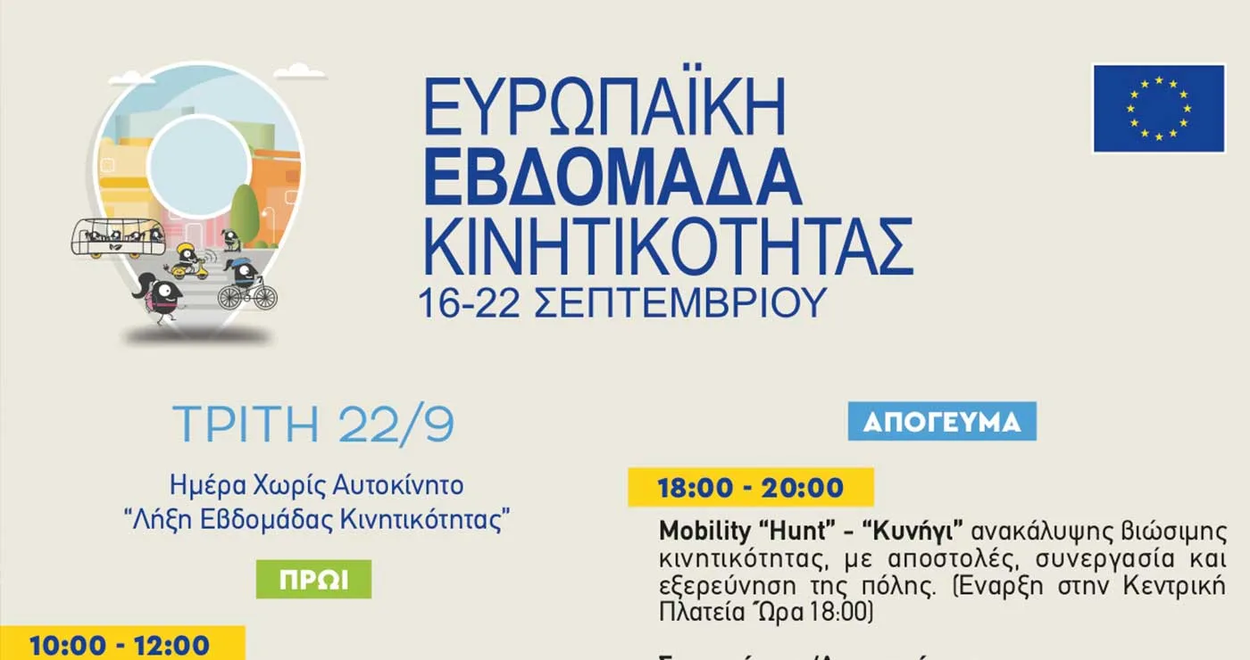Δήμος Κοζάνης: Το πρόγραμμα της Ευρωπαϊκής Εβδομάδας Κινητικότητας για σήμερα Τρίτη