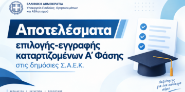 Αποτελέσματα επιλογής-εγγραφής καταρτιζομένων Α΄ Φάσης στις δημόσιες Σ.Α.Ε.Κ.