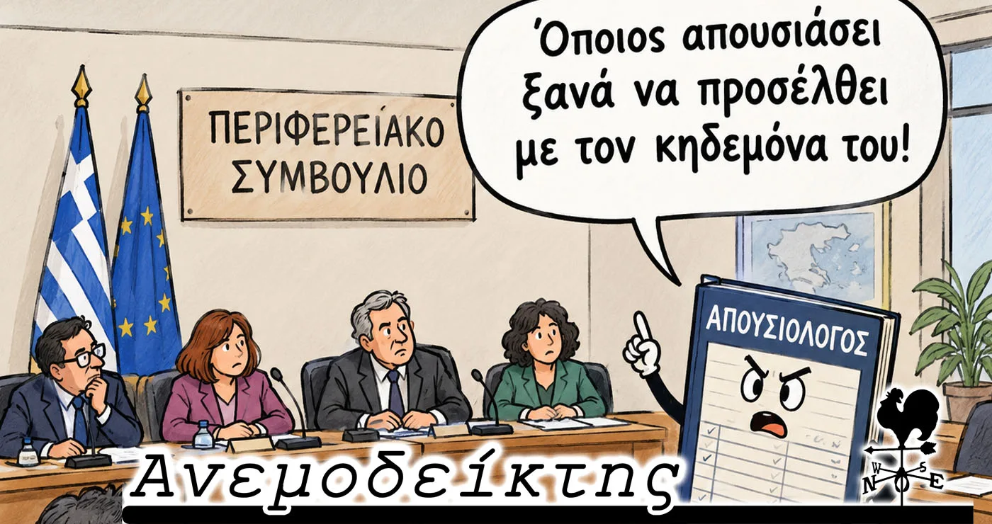 Μήπως να μπει απουσιολόγος στα Περιφερειακά και Δημοτικά Συμβούλια; – Ο ΑΝΕΜΟΔΕΙΚΤΗΣ σχολιάζει