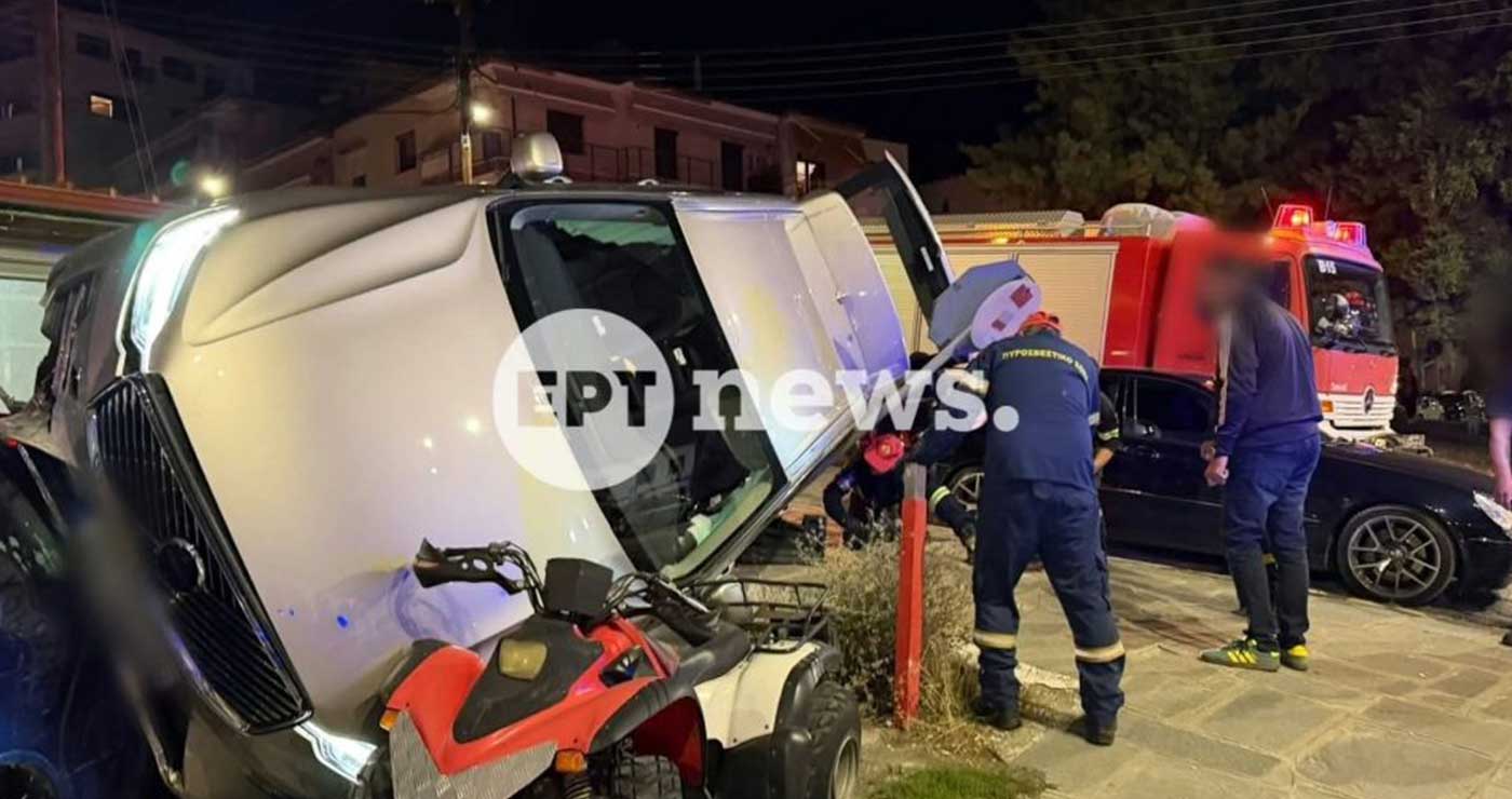 Καστοριά: Αυτοκίνητο αναποδογύρισε σε προαύλιο συνεργείου μηχανών – Απεγκλωβίστηκαν μητέρα και παιδί
