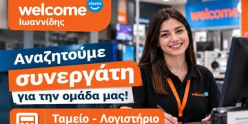 Η εταιρία Welcome Stores Ιωαννίδης αναζητά λογίστρια για το τμήμα Λογιστηρίου και Ταμείου στο κατάστημα της Πτολεμαΐδας